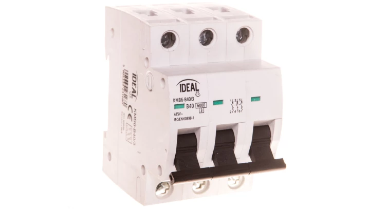 Wyłącznik nadprądowy 3P B 40A 6kA AC KMB6-B40/3 VDE 23168