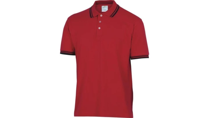 Koszulka polo krótki rękaw kołnierz zapinany na guzik 100 bawełna 210 g/m2 kolor czerwony rozmiar XXL CORP AGRAROXX