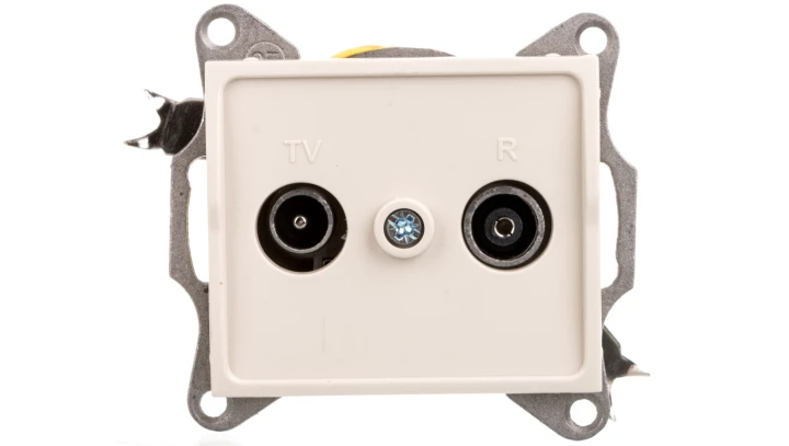 LOGI Gniazdo RTV przelotowe kremowe 021320003 25159