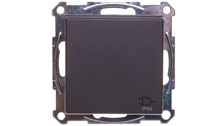 Merten System M Gniazdo pojedyncze z/u 16A IP20 z przesłonami i klapką antracyt MTN2614-0414