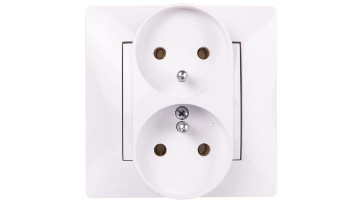 VOLANTE Gniazdo podwójne z/u 16A 230V modułowe białe 2643-00