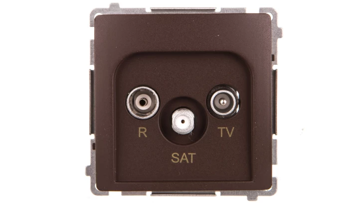 Simon Basic Gniazdo antenowe RTV/SAT przelotowe czekoladowy BMZAR-SAT10/P.01/47