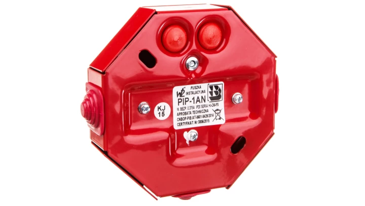 Puszka instalacyjna przeciwpożarowa E90 bezpiecznik 0,375A W2 PIP-1AN/0,375A