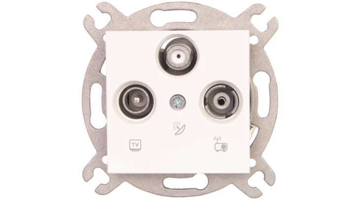 Karre Gniazdo Rtv-Sat Przelotowe, Kolor Biały / 90963652