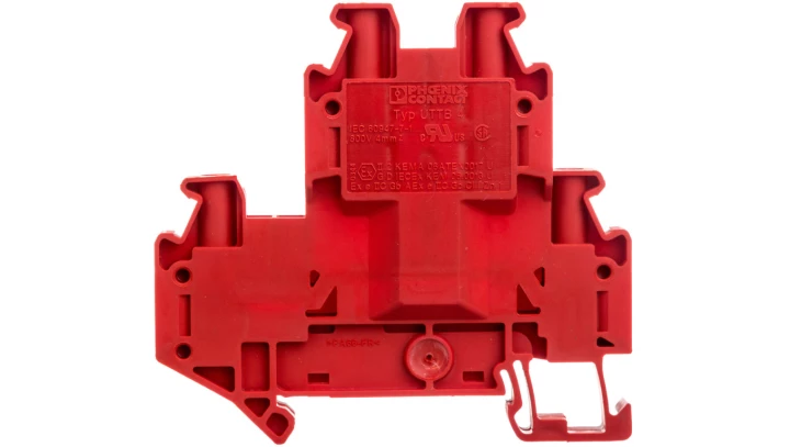 Złączka szynowa 2-piętrowa 4-przewodowa 4mm2 czerwona Ex UTTB 4 RD 3046786