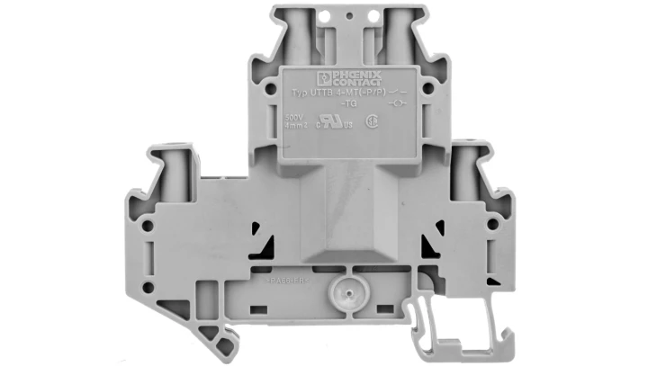Złączka szynowa rozłączalna 4-przewodowa 4mm2 szara UTTB 4-TG P/P 3044801