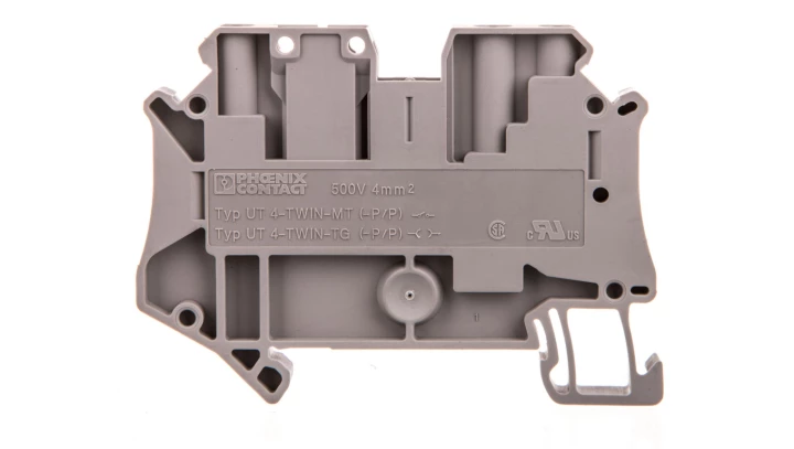 Złączka szynowa rozłączalna 3-przewodowa 4mm2 szara UT 4-TWIN-TG P/P 3046605 /50szt./