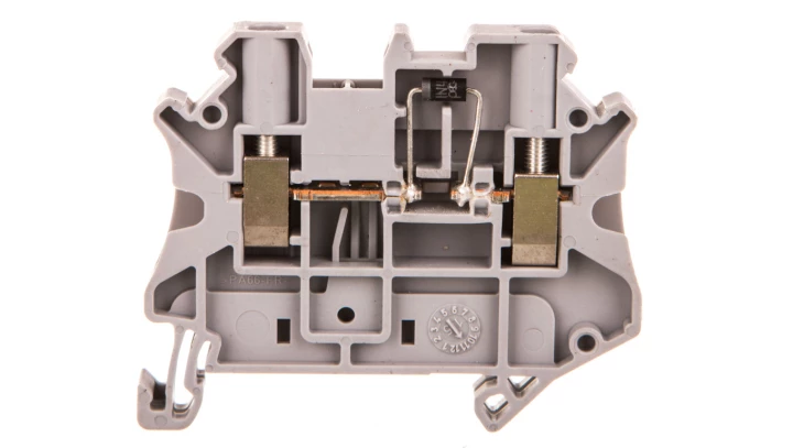 Złączka szynowa elementów kontrolnych 2-przewodowa 4mm2 szara UT 4-MTD-DIO/R-L 3046359