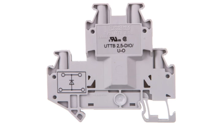 Złączka szynowa elementów kontrolnych 2-piętrowa 4-przewodowa 2,5mm2 szara UTTB 2,5-DIO/U-O 3046663