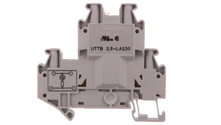 Złączka szynowa elementów kontrolnych 2-piętrowa 4-przewodowa 2,5mm2 szara UTTB 2,5-LA 230 3046715
