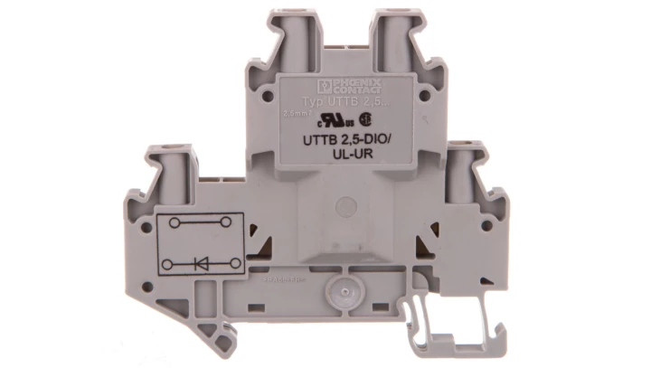 Złączka szynowa elementów kontrolnych 2-piętrowa 4-przewodowa 2,5mm2 szara UTTB 2,5-DIO/UL- 3046728