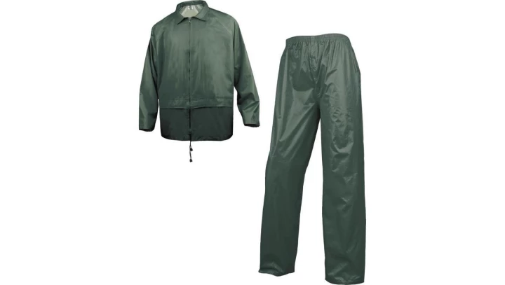 Komplet przeciwdeszczowy bluza + spodnie z poliestru powlekanego PVC kolor zielony rozmiar L CORPEN400VEGT