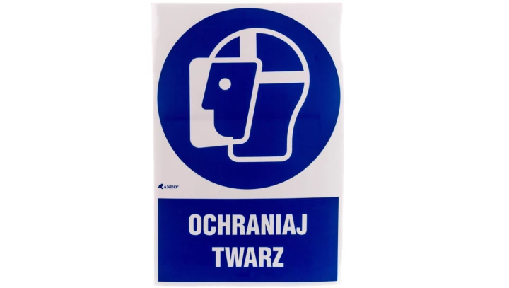 Samoprzylepna tabliczka ostrzegawcza /ochraniaj twarz z podpisem/ IM/013/1/C1/F