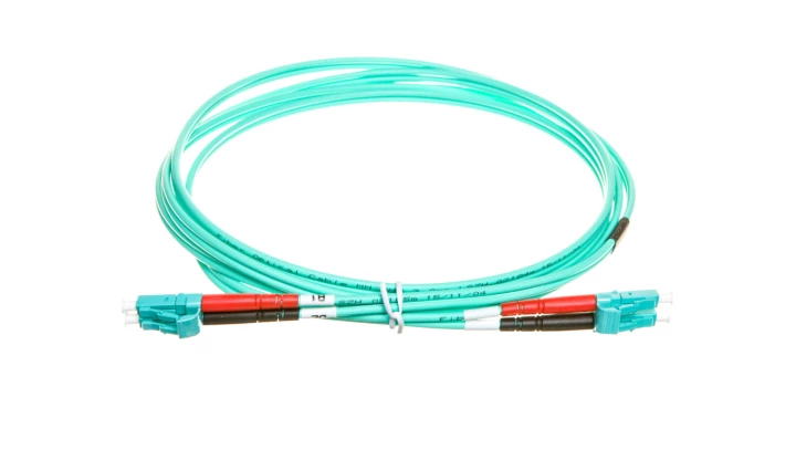 Patch cord światłowodowy LC/LC duplex MM 50/125 OM3 2m LS0H turkusowy DK-2533-02/3