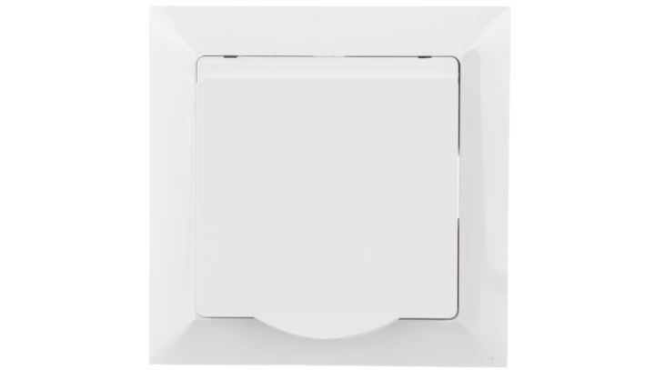 PREMIUM Gniazdo pojedyncze z/u 16A 250V z klapką IP44 białe GPT-16 PrH