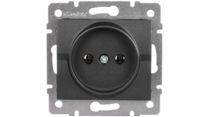 LOGI Gniazdo pojedyncze śrubowy Grafit 16A 250V 021210141 25262