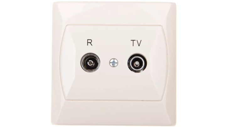 AKCENT Gniazdo antenowe RTV przelotowe 10dB beżowe GPA-10AP/01