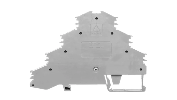 Złączka szynowa 4-pietrowa 4mm2 szara L1 L2 281-531 /50szt./