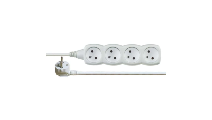 Przedłużacz 4-gniazda z/u 10m /H05VV-F 3G1/ biały P0410
