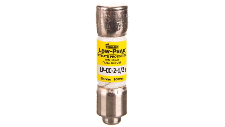 Wkładka bezpiecznikowa cylindryczna 10x38mm 2,5A 600V AC/300V DC, zwłoczna, klasa CC LP-CC-2-1-2