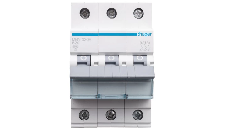 Wyłącznik nadprądowy 3P B 20A 6kA AC MBN320E