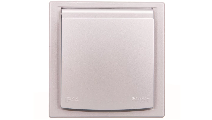 ASFORA Gniazdo SCHUKO IP44 z ramką (1-krotne) aluminium EPH3100361