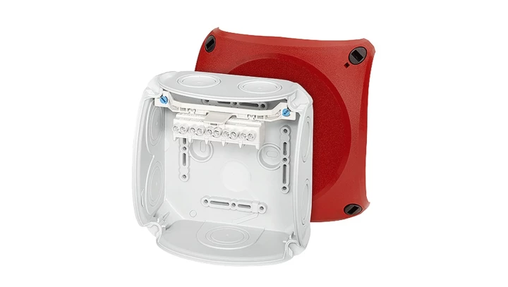 Puszka odgałęźna 130x130x77 5x4mm2 CU IP66 czerwona DK 0604 R 62000040