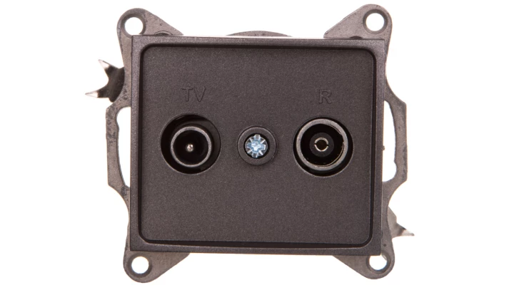 DOMO Gniazdo RTV przelotowe grafit 011320041 24922