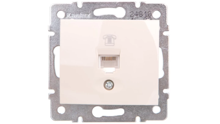 DOMO Gniazdo telefoniczne pojedyncze RJ11 kremowe 011370003 24810