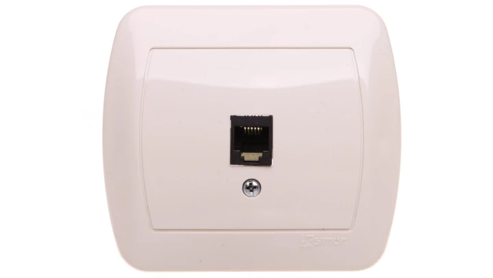 Simon Akord Gniazdo telefoniczne pojedyncze RJ11 beżowe AT1e/12