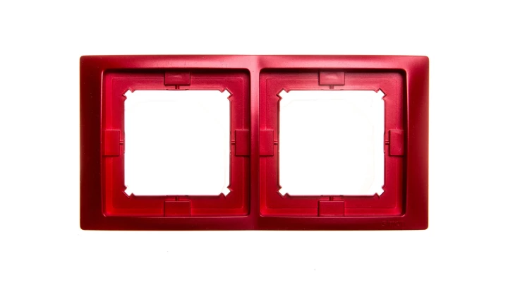 Simon Basic Neos Ramka podwójna IP44 rubinowy BMRC2B/033