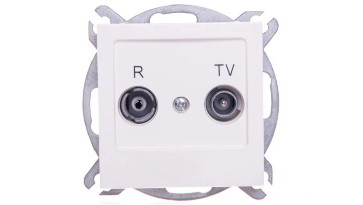 AS Gniazdo antenowe RTV przelotowe 14dB ecru GPA-14GP/m/27