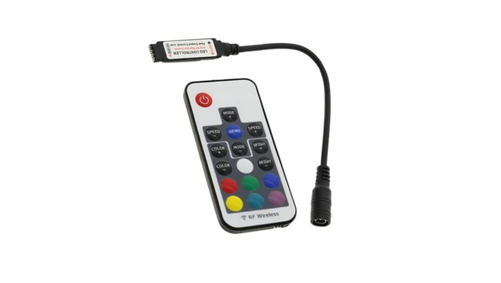 Kontroler mini RGB RF 72W 12V czarny 17 key radiowy sterownik