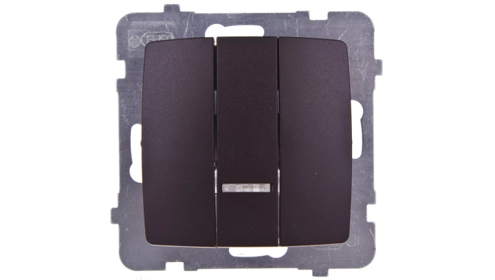 KARO Łącznik potrójny z podświetleniem czekoladowy metalik ŁP-13SS/m/40