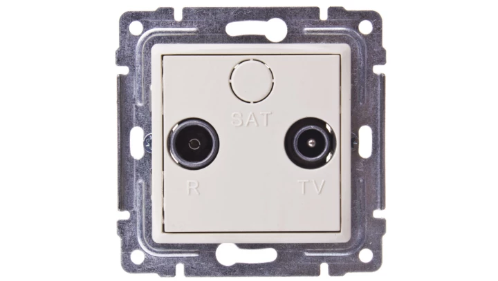 VENA Gniazdo antenowe RTV przelotowe 8dB krem 510374