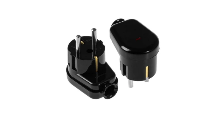 Wtyczka kątowa z/u Uni-Schuko 16A 250V podświetlana rozbieralna czarny WT-16U/S CZARNY