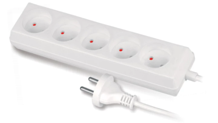 Przedłużacz 5-gniazd b/u 10A 5m /OMY 2x1/ biały PS-560