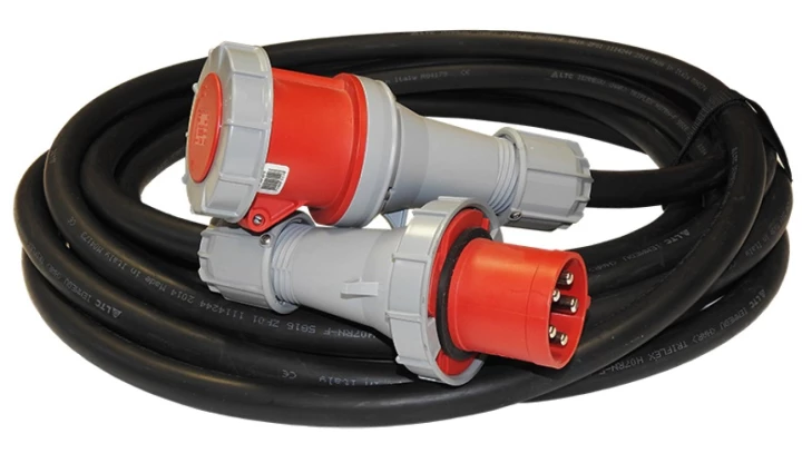 Przedłużacz budowlany trójfazowy elCORD CEE 63A 400V IP67 20m H07RN-F 5G16 z wtyczką i gniazdem CEE 63A-5P IP67 30466200