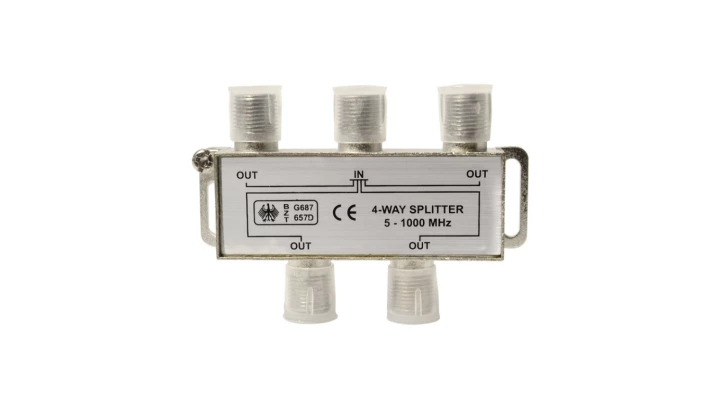 Rozdzielacz sygnału TV splitter 1x F / 4x F UR08