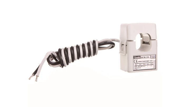 Przekładnik prądowy 100/5A, klasa 1, rdzeń otwierany, przewody o długości 2m, otwór 24x24mm DM1TMA0100