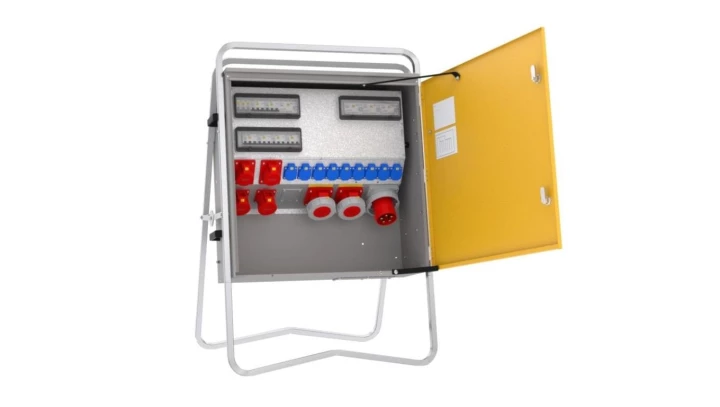 Rozdzielnica budowlana elBOX-XL W125-022209 wtyk CEE 125A-5P gn: 9xGK 230V 16A 2xCEE 16A 2xCEE 32A 2xCEE 63A 4xRCCB 6kA 75534012
