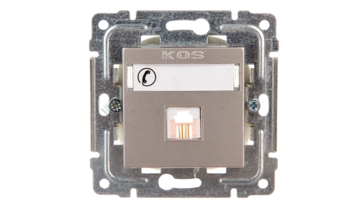 DANTE Gniazdo telefoniczne pojedyncze RJ11 inox 454163