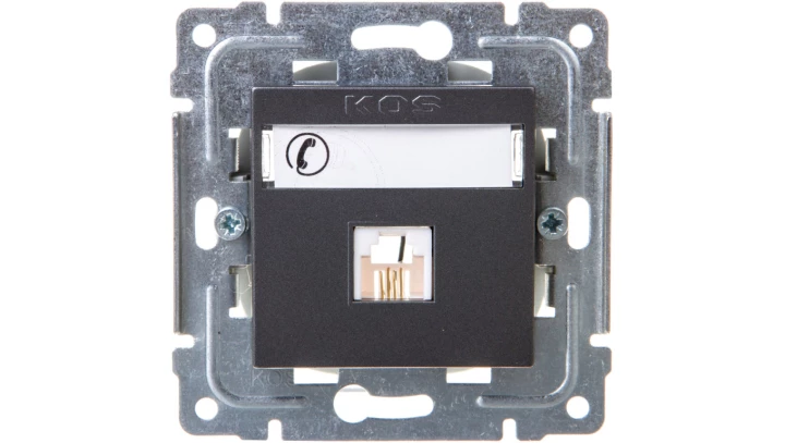 DANTE Gniazdo telefoniczne pojedyncze RJ11 grafit 456063