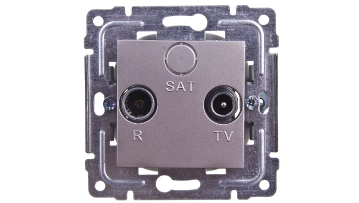 DANTE Gniazdo antenowe RTV przelotowe 8dB inox 454174
