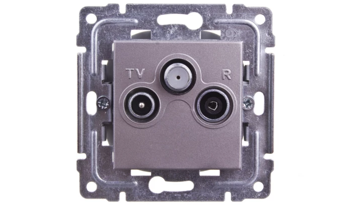 DANTE Gniazdo antenowe RTV/SAT przelotowe inox 454177