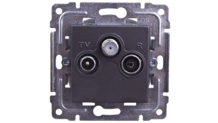 DANTE Gniazdo antenowe RTV/SAT przelotowe grafit 456077