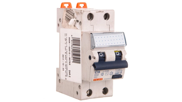 Wyłącznik różnicowo-nadprądowy 2P C 16A 0,03A 4,5kA AC/0,03 2M GW94027