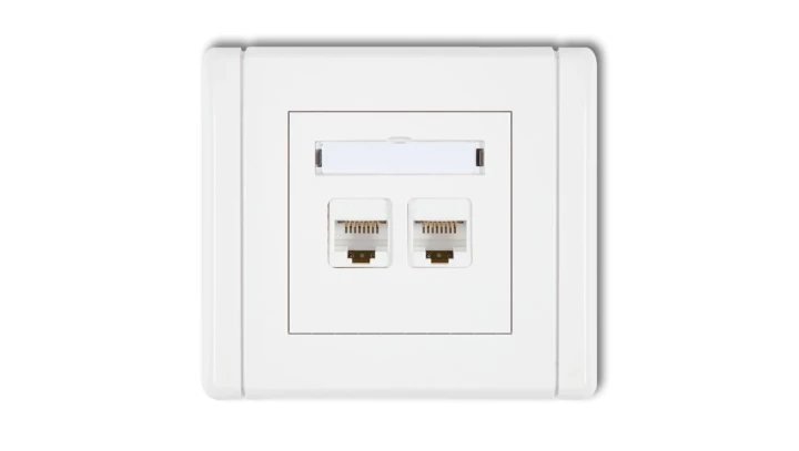 FLEXI Gniazdo komputerowe podwójne 2xRJ45, kat. 5e, 8-stykowe biały FGK-2