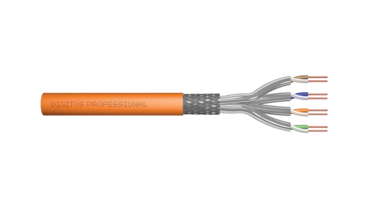 Kabel teleinformatyczny S/FTP kat.7 4x2xAWG23 LSOH drut pomarańczowy Dca DK-1743-VH-1 /100m/