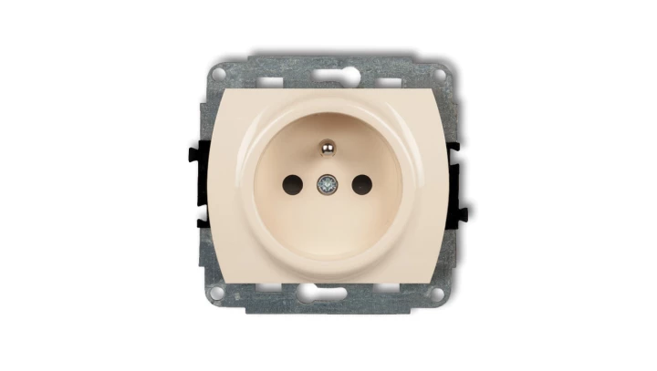 TREND Gniazdo pojedyncze z/u 2P+Z beżowy 1GP-1zp